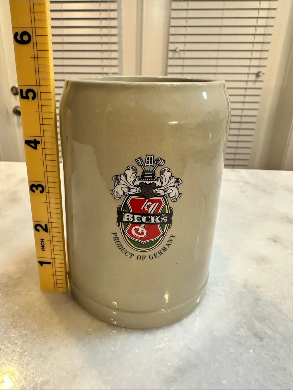 Vintage Beck's Glazed Stoneware Beer Stein, 20oz